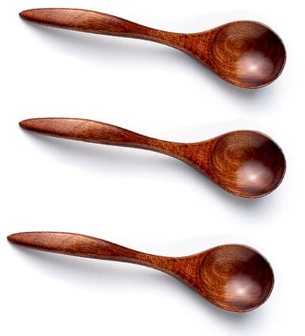 VONJUMA 3 Pcs Cuillere En Bois Petites Cuillères En Bois Cuillères À Miel Pour Thé Cuillères En Bois Pour Manger Mini Cuillères De Service En Bois Pour Café Thé Condiments