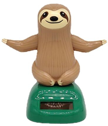 Paresseux Dansant à énergie Solaire, Danseur Solaire Paresseux – Jouet à tête Mobile pour Tableau de Bord de Voiture – Paresseux oscillant, à Main à secousse Automatique pour, Table, vo