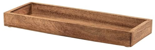 BUTLERS Dekotablett Set 4-teilig 55x18x4cm Mangoholz Forest | stilvolle Ablageschale | braune Holzschale für Kerzen | Serviertablett Küche & Tisch