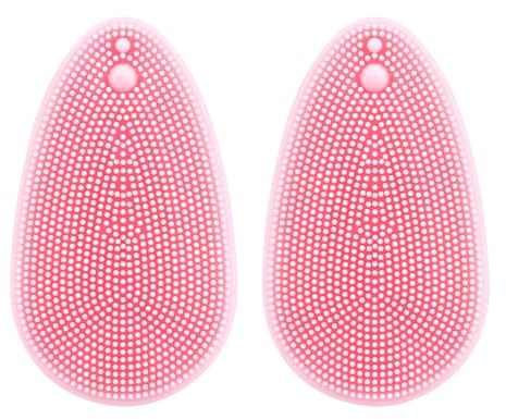 2 Stück Silikon Gesichtsreinigungsbürste für Gesicht | Rosa, für Trockene und Empfindliche Haut, Tragbar und Leicht zu Reinigen