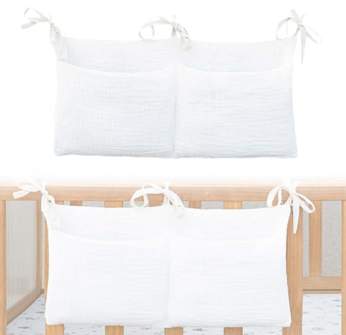 KYLOS Organizador De Pañales Para Bebé, Organizador Colgante Para Ropa, Pañales, Juguetes, Colgar En Cuna, Cambiador O Pared, Color Blanco