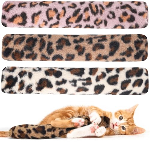 ZYEKIU 3 Stück Katzenminze Kissen, Baldrian Kissen für Katzen Weich, Katzenkissen Minze 37 × 6 cm, Katzenminze Spielzeug Wiederverwendbar, für Katzen Spielen Ruhen Kauen und Reduzieren Zahnstein