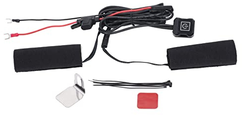 plplaaoo Motorcycle Heated Grip Cover 3 Levels Adjustable Temperature IP67 Washable Composite Fiber Heating Wire Hook and Loop Fixing for Motorcycle Handlebar Winter Riding