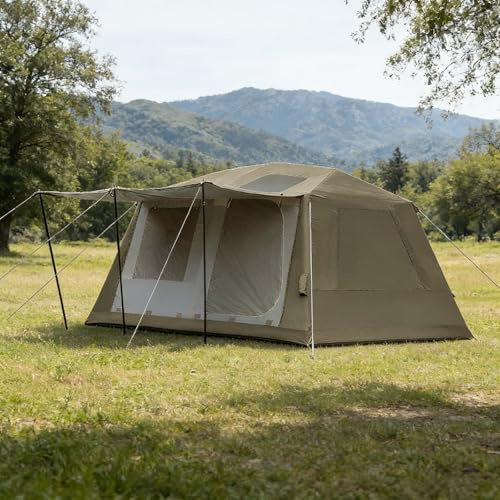 Aufblasbares Campingzelt, 4 Personen Familienzelte Outdoor Zelte, Wasserdicht und Sonnenfest, mit Handpumpe, Einfacher Aufbau für Camping, Wandern und Picknick