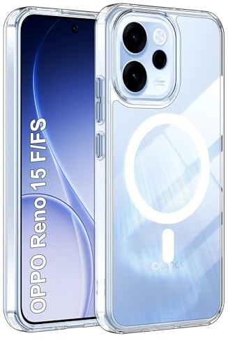 Fitudoos Cover per OPPO Reno 15 F/Reno 15 FS 5G, Compatibile Con MagSafe, Custodia protettiva antiurto per cellulare, anti-ingiallimento, anti-olio e anti-graffio Cover - Trasparente