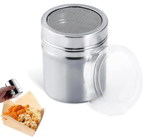 Flour Shaker, Premium Icing Sugar Shaker, Flour Sugar Salt Shakers | BPA-Free Chocolate Shakers for Cappuccino, Easy to Use, Perfect for Baking Cooking,Dusting and Decorating Cakes