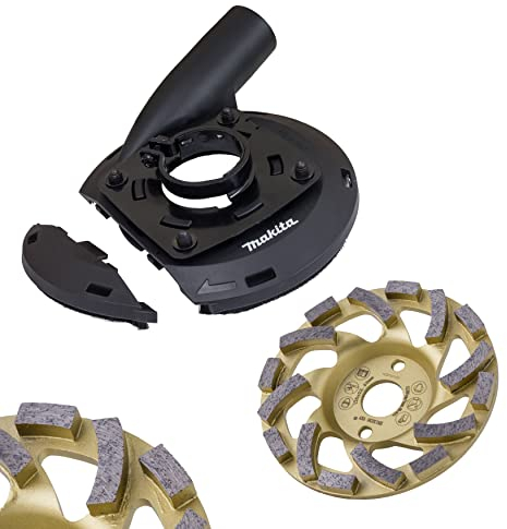 Makita Absaughaube Ø 125 mm inklusive Premium Schleifteller für Beton, Granit, Beschichtung und Estrich