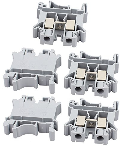 sourcing map 5pcs UK-10N Bloque Borne de Terminales de Guía Gris