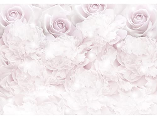 Runa Art Fototapeten 396 x 280 cm Blumen Rosen - Vlies Wanddekoration Wohnzimmer Schlafzimmer - Deutsche Manufaktur - Weiss 9413012c