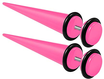 KJM Fashion 2 STK Kunstoff (1,2mm 16g) 8mm 0g Fake Plug Taper Stecker