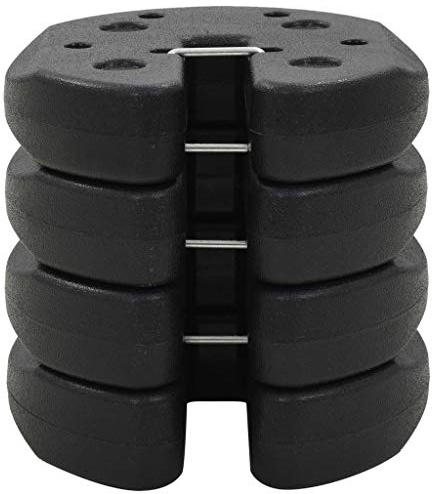 Tidyard Piastre di Peso per Gazebo in Cemento 4 pz 220x30 mm Nero
