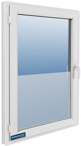 TEXMAXX Blickdichte Fensterfolie selbsthaftend - 90cm x 150cm - Milchglasfolie selbstklebend Fenster - Sichtschutzfolie Fenster - Fensterfolie Milchglas