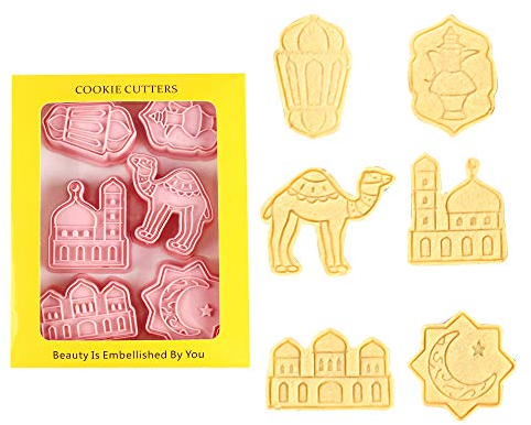 Islamic Ramadan Cookie Cutters and Matching Stampers, Eid Mubarak Party Fondant Stampers Cake Supplies Decorations