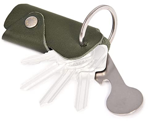 DONBOLSO® Colt I Schlüsseletui aus Leder für 1-6 Schlüssel für Damen und Herren (Nappa Oliv)