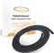 ECENCE 3 Mètre Gaine Câble (13-20 mm) - Cache Câble - Noir - Extensible et Découpable pour TV & Informatique - Rangement Propre des Câbles Management