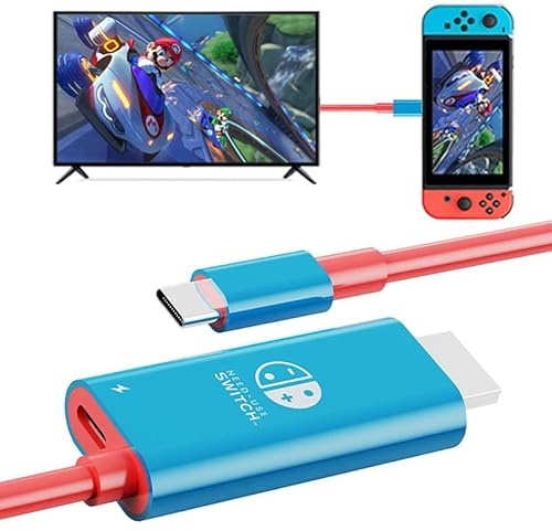 EhYoo - Cavo di conversione da USB tipo C a HDMI per TV docking Mode su Nintendo Switch, Samsung Dex Station e S21/S20/Note20/TabS7 4K e lungo 1,8 m per viaggi