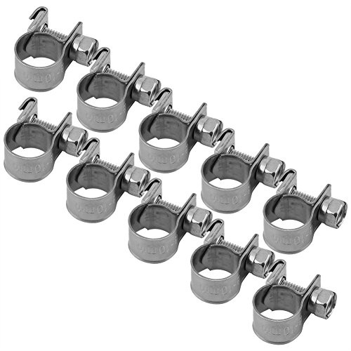 10 Stück Schlauchschellen, Edelstahl 304, Verstellbare Kraftstoffleitungsschellen mit Einer Reichweite von 6 Mm Bis 20 Mm für die Kfz-Installation(8-10Mm),Schlauch- und Kabelschellen
