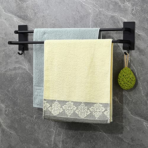 Vista Handtuchhalter Wand Doppelt 60cm Handtuchhalter ohne Bohren Schwarz SUS304 Edelstahl Handtuchstange Bad Selbstklebend für Bad Küche…