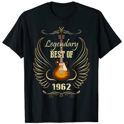 Legendary Best of 1962 Vintage Geburtstag Gitarre Design. T-Shirt