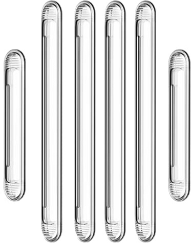 Uniticber Clear Furniture Bumpers 6-Pack (4 Long & 2 Short) - Adhesive Backed Silicone Rubber Wall Protector Pads for Chair, Cabinet, Shower Door, Drawer, Toilet Lid, Car Door Guard