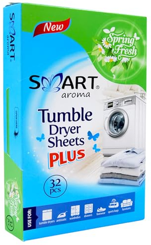 SMART Lot de 32 chiffons aromatiques pour sèche-linge - Rend les tissus plus doux - Donne un parfum frais et durable - Facilite le repassage (Spring Fresh, lot de 32)