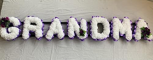 Silky Bouquets Grandma Artificial Silk Funeral Tribute Flower 7 Letter Name Memorial Wreath Nan