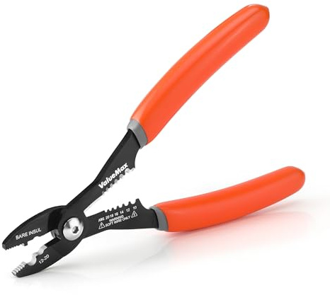 Valuemax 4-in-1 Wire Stripper Tool, Wire Stripper, Wire Crimper, Wire Crimping Tool, Multifunctional Electrician Pliers for Clamping, Stripping, Cutting, Crimping, 10-20 AWG