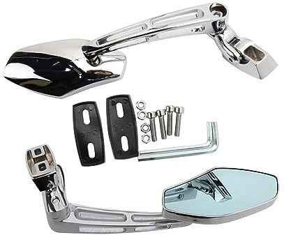 Für Y&amaha YZF R1 1998–2012 YZF R6 1999–2012 Motorrad-Rückspiegel Motorrad-Rückspiegel Motorradspiegel (Color : Chrome)