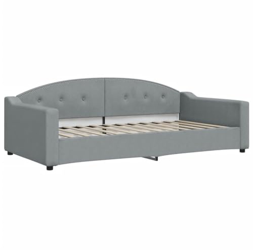 vidaXL Tagesbett Hellgrau 100x200 cm Stoff