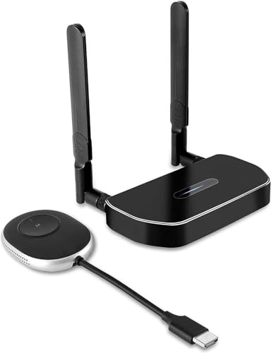 Kit trasmettitore e ricevitore HDMI senza fili Struttura di presentazione wireless Adattatore HDMI Supporto 4K per streaming video audio da computer portatile PC smartphone a proiettore HDTV nero