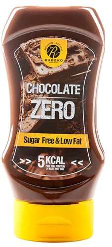 Rabeko Zero Sauce - Schokolade, 1 x 350ml ohne Zucker & wenig Fett - gesunde Low Carb Produkte kalorienreduziert fettreduziert für Salat, Frites,Burger,Grill - Gluten und Laktosefrei