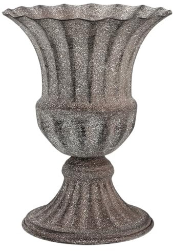 TOPBATHY Vintage Iron Cemetery Vase for Flowers, Memorial Flower Holder for Loved Ones, Easy to Install, Dark Brown, 16 X 12.5 X 12.5 Cm