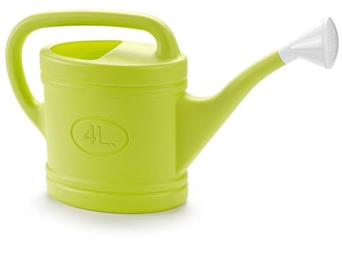 Acan Tradineur - Annaffiatoio in plastica, capacità 4 litri, utensili da giardinaggio, irrigazione, casa, balcone, terrazzo, patio, colore giallo