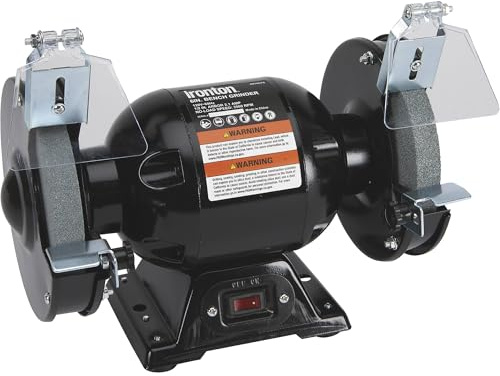 Ironton Benchtop Grinder with 6in. Wheel, 2.1 Amps, 1/2 HP, 3560 RPM Max. Speed, Model# BG115-6L