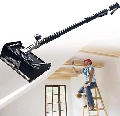 PixCy Professionelle Trockenbau-Flachbox, Trockenbau-Flachbox, Aluminiumlegierung, Klebeband, Trockenbau-Werkzeuge Mit 41,7''-64,9'' Verstellbarem Griff, Trockenbau-Finishing-Box-Set,12in