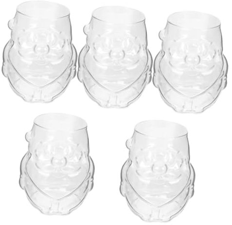 TOPBATHY 5St Saftbecher zu Weihnachten weihnachtsgeschenke weihnachts präsente Weihnachtsteetassen Latte-Becher Kaffeetassen Weihnachtsbecher aus Glas Weihnachtstasse Wiederverwendbar