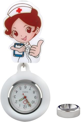 JUGCUT Nurse Watch Brooch - Digital Display Silent Electronic Luminous Hanging Fob Watch With Pin/Clip-On - Gift for Nurses, Doctors, Women, Men