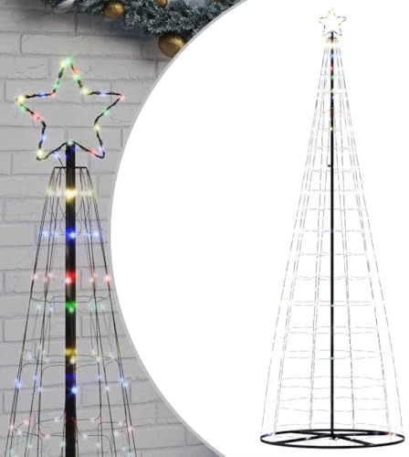 vidaXL LED Weihnachtsbaum, Beleuchtet Tannenbaum 8 Lichteffekte, Christbaum Lichterbaum Innen Außen, Weihnachtsdeko Weihnachtsbeleuchtung, 550 LEDs Mehrfarbig 304cm