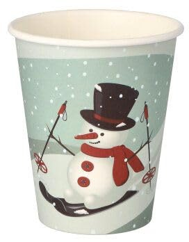 PAPSTAR Trinkbecher, Pappe To Go 0,2 l Ø 8 cm, 9,2 cm Snowtime 89846 Einwegbecher Pappbecher Heißgetränkebecher Thermobecher Glühweinbecher Weihnachtsmarkt, 1000 Stück