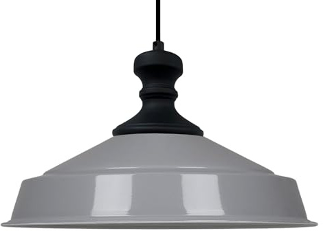 bamyum Asletl-Knob Hängelampe Industrial Vintage Ø40 cm, Küchenlampe Hängend Vintage, Pendelleuchte Esstisch Vintage, Hängelampe Esstisch, Wohnzimmerlampe Pendelleuchte Grau Metall, Küchenlampe