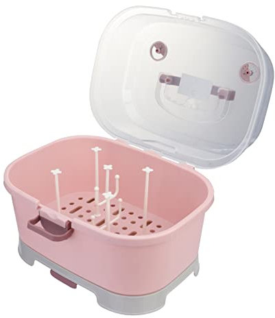 KOMBIUDA Babyflaschen Aufbewahrungsbox Mit Trockenständer-Organizer Für Milchflaschen Und Schnuller Aus Pp-Material Abnehmbar Und Waschbar Rundumbarriere Für Ordnung Und Sauberkeit