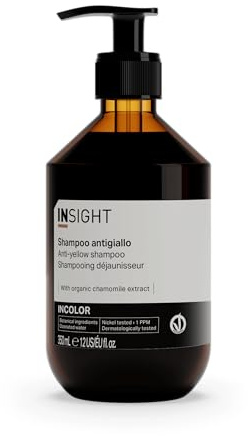 Insight Shampoo antigiallo 350ml | dedicato specificatamente al mantenimento del colore nei capelli bianchi, grigi o biondi | confezione in vetro