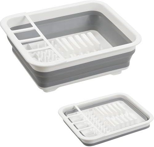 Scolapiatti pieghevole, organizer per stoviglie pieghevole per riporre bancone della cucina accessori per camper, supporto portatile per piatti, piatti e tazze, per campeggio, viaggi, salvaspazio