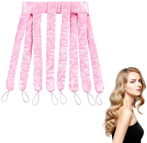 ​KEMUZ Diadema Rizadora Sin Calor para Cabello - Rizador No Térmico con Satén Suave, Rizados Naturales y Duraderos, Ideal para Pelo Dañado, Viajes y Uso Nocturno