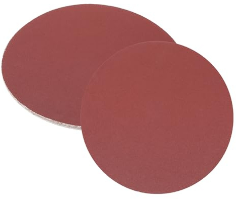 sourcing map 12pcs 250mm PSA Sanding Discs, 120 Grits Aluminum Oxide Self Adhesive Stick Back Sandpapers, No-Hole Round Wet/Dry Sander Papers, Sand Auto Car Paint, Wood, Metal