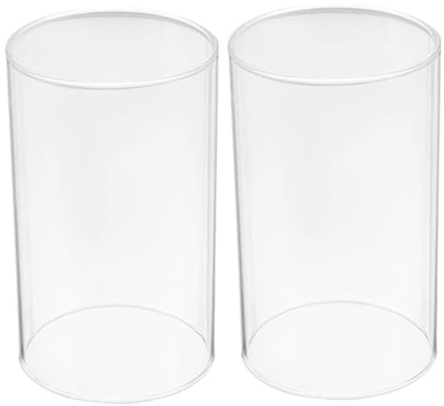 COHEALI Klare Glaskerzenabdeckung 2 Stück 3.94X2.36In Zylinderkerzenhalter Mit Offenen Enden Winddicht Für Romantische Wohnaccessoires Und Tischdekoration