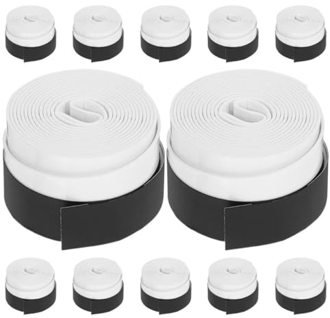GALPADA 12 Cintas Adhesivas para Raquetas de Tenis y Bádminton Sobregrip Perforado Elástico Absorbente de Sudor Cinta de Agarre Plana Ligera para Mayor Control y Rendimiento