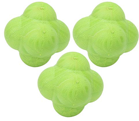 MechKit Hex Bounce Reaction Ball TPR Koordination Reflex Träning Sport Fitness Träningsboll Set med 3 Säker Hållbar Förbättra handens ögonkoordination för boxning Volleyboll Bas (Grön)