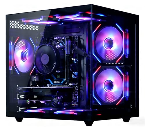 suevery Prebuilt Gaming PC Desktop, Ryzen 5 6-Core 3.6GHz Up to 4.1GHz | 16GB DDR4 RAM | 512G SSD | RX 560 4G Graphics Card | Wi-Fi 6, Gamer Computer Tower for Home Office, Black