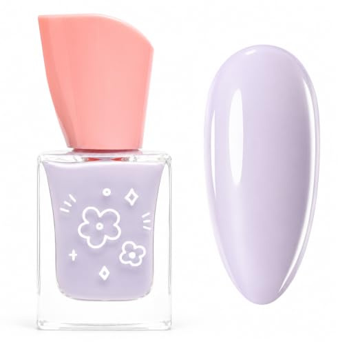 Purple Nail Varnish - Quick Dry Purple Nail Polish - Long Lasting Lavender Breathable Nail Varnish - Glossy Chip Resistant Lilac Nail Polish - No Need Baking Non-Toxic for Women DIY Nail Art